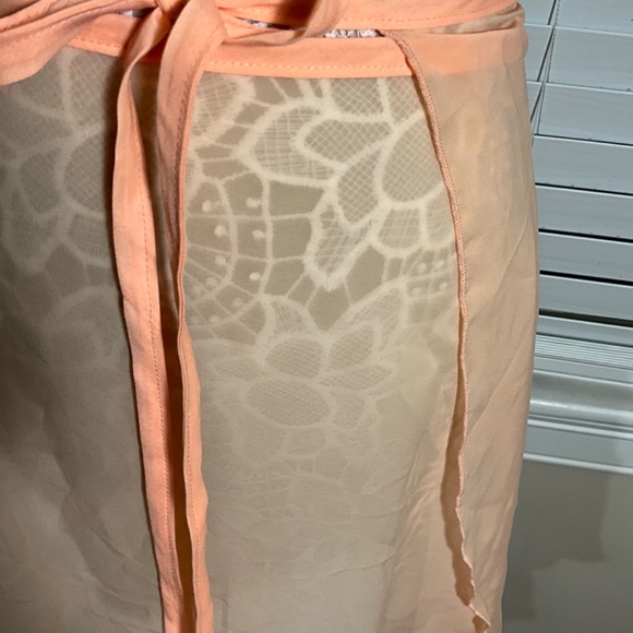 Peach color low to high wrap  ballet skirt - Picture 2 of 4
